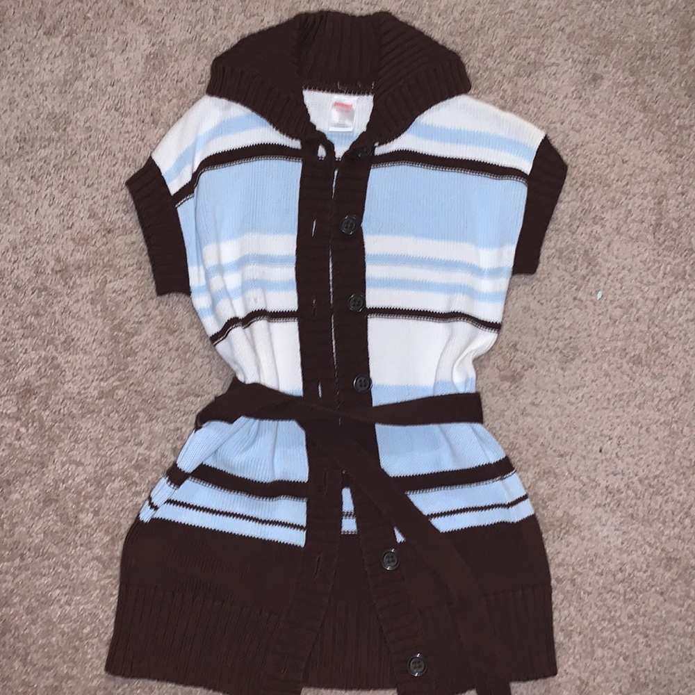 Gymboree‎ Girls Striped Back Belted Sweater-Vest